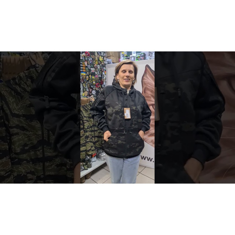 Кофта HELIKON-TEX Rogue Hoodie (Fullzip) Black/Multicam (BL-RHF-PO-010CA)