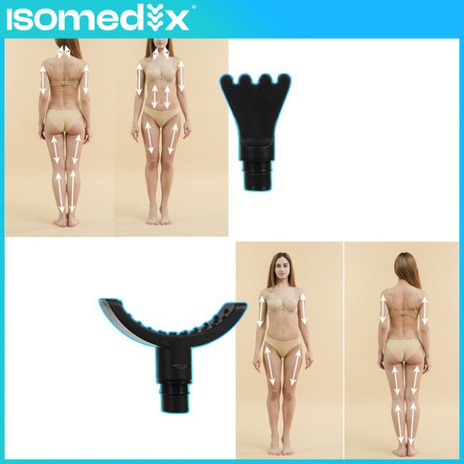 Массажер перкуссионный мышечный Isomedix аккумуляторный 12 насадок 30 уровней интенсивности (26441)