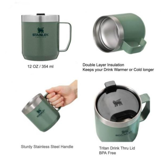 Термокружка Stanley Classic 0,35 литра, зеленый (10-09366-005)