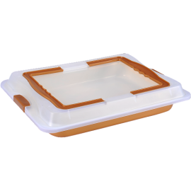 Противень для духовки з мармуру з пластиковою кришкою Royalty Line RL-OBT/n