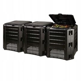 Компостер садовий Prosperplast 1200L чорний, 3-сегменти (PIKSM1200C-S411)