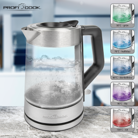 Електрочайник 5-цветная подсветка PROFI COOK PC-WKS 1190 G
