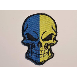 Шеврон PATCH ПАТРІОТ Череп синьо-жовтий велкро