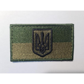 Шеврон PATCH ПАТРИОТ Прапорець захисний зелено-бежевий 8х4,5см