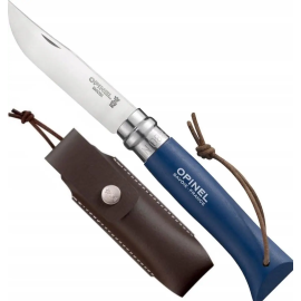 Складний ніж OPINEL № 08 Треккінг, inox, з чохлом та ремінцем, СИНІЙ (001891)