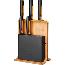 Набір кухонних ножів Fiskars Bamboo Design Knife Block з 5 шт (1057552)