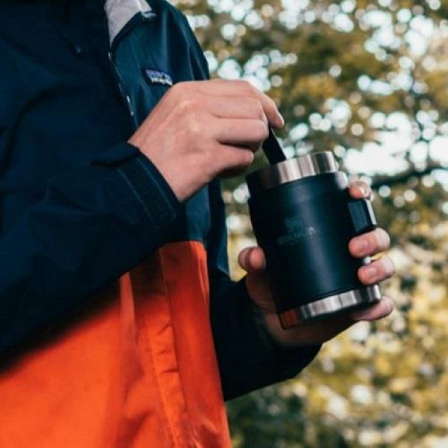 Термос для еды с ложкой STANLEY classic 400 мл, черный (10-09382-005)