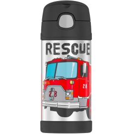 Термос детский с трубочкой THERMOS FUNTAINER пожарная машина, 355 мл (12001F)