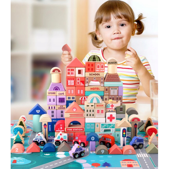 Деревянный конструктор Iso Trade City 115 шт. (Польша)