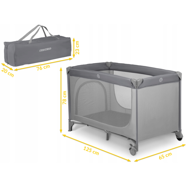 Манеж Rickokids 65x125см светло-серый (Польша)