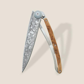 Нож складной c тату DEEJO 37G Juniper wood / Art nouveau (1CB000014)
