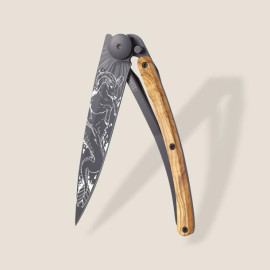 Нож складний з тату DEEJO 37G Olive Wood / Capricorn (1GB000179)