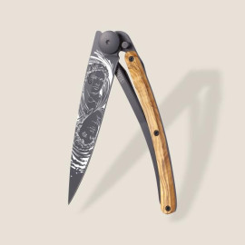 Ніж складаний з тату DEEJO 37G Olive Wood / Gemini