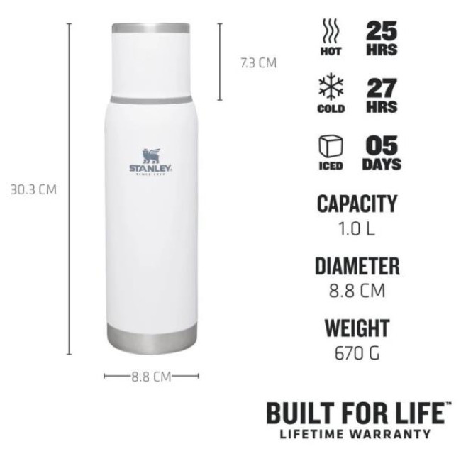 Термос STANLEY the Adventure To-Go bottle, 1L, Polar White (10-10819-008)