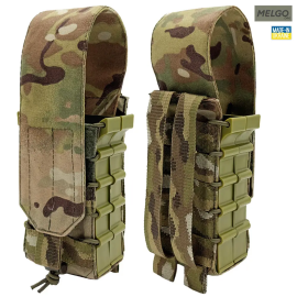 Подсумок під 2 магазина жорсткий Cordura IRR 500D Мультикам корпус + клапан