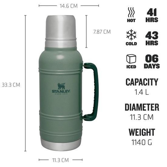 Термос СТАНЛЕЙ THE ARTISAN THEРМАЛЬНА пляшка, 1,4л (10-11429-004) Зелений