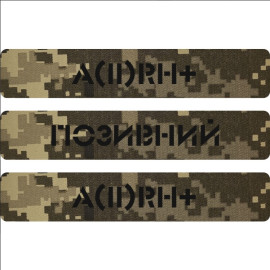 Шеврон PATCH ПАТРІОТ Групи крові, Позивний Піксель Лазерна різка