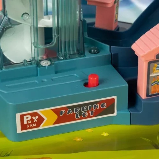 Гоночная трек-горка с машинками трасса с препятствиями Lion + 4 машинки Iso Trade 23130