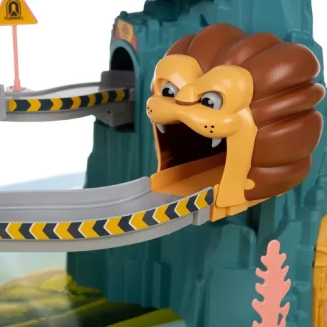 Гоночная трек-горка с машинками трасса с препятствиями Lion + 4 машинки Iso Trade 23130