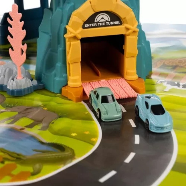 Гоночная трек-горка с машинками трасса с препятствиями Lion + 4 машинки Iso Trade 23130