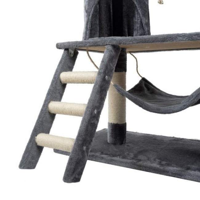 Когтеточка, кошачее дерево, домик 141 см для кошек Purlov серый 21713 Польша