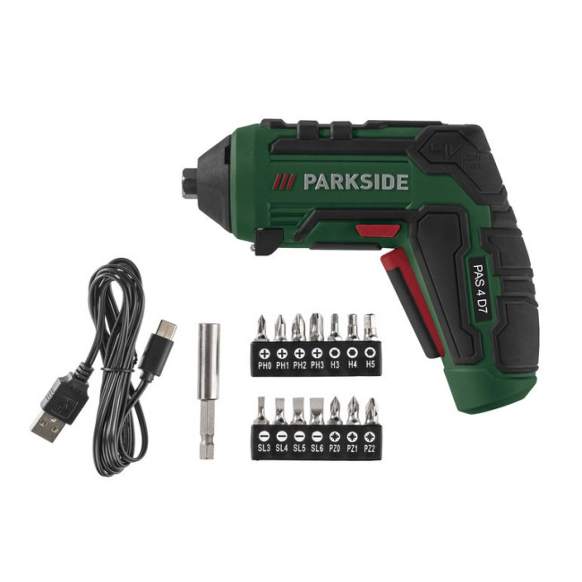 Аккумуляторная отвертка Parkside PAS 4 D7