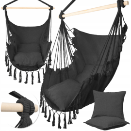 Крéсло гамак Бразильске MalTec 100см 120кг чорний (Польща)