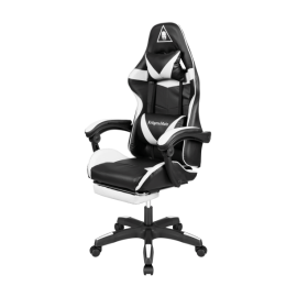 Кресло геймерское Kruger&Matz GX-150 с подставкой для ног Black/White