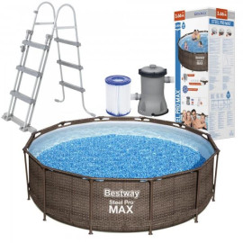 Каркасный бассейн Bestway 56709, размер 366 x 100 см с фильтрующим насосом и лестницей