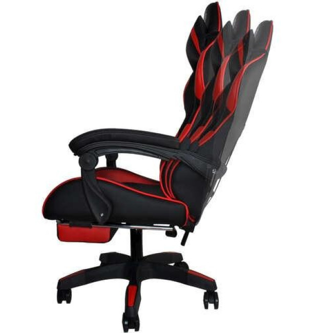 Кресло геймерское MALATEC Dunmoon с подставкой для ног черно-красное (8979)