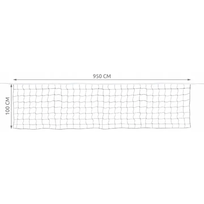 Волейбольна сітка 950х100см з тросом та сумкою для перенесення Trizand (2851)