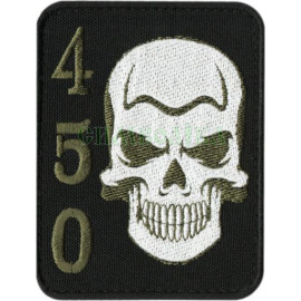 Шеврон PATCH ПАТРІОТ 4 5 0 Череп / тк.чорна / нарукавна емблема