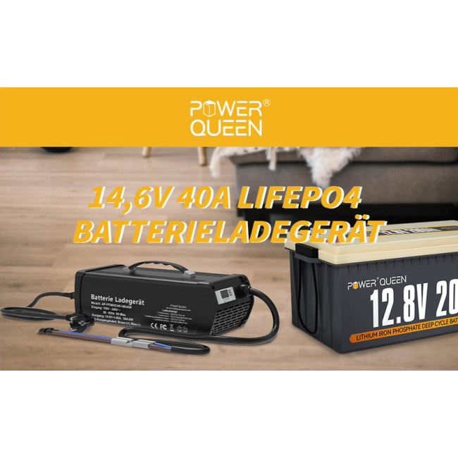 Зарядний пристрій для LiFePo4 акумуляторів 40A 14,6V з екраном Power Queen (Німеччина)