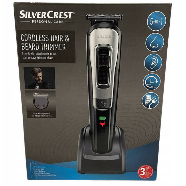 Машинка для стрижки 5в1 волос і бороди з 4 насадками Silver Crest (SHBS 3.7 D3)