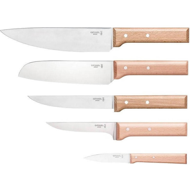 Универсальный Набор Поварских ножей из 5 предметов с блоком Opinel 