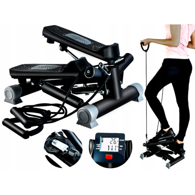 Степпер нахилений з еспандером і монітором Trizand (22776)