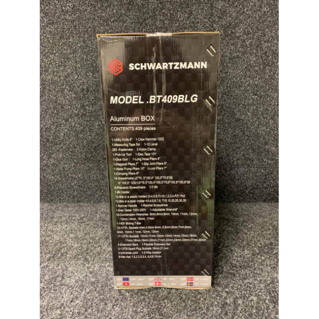 Хороший набір інструментів в чемодані Schwartzmann (409 елементів) Автомобільні набори інструментів