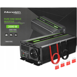 Інвертор 12 230 з чистою синусоїдою 2000Вт Qoltec (Польща)