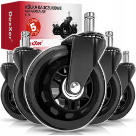 Бесшумні роликові колеса для крісел Logit C-75 5шт. (Польща)