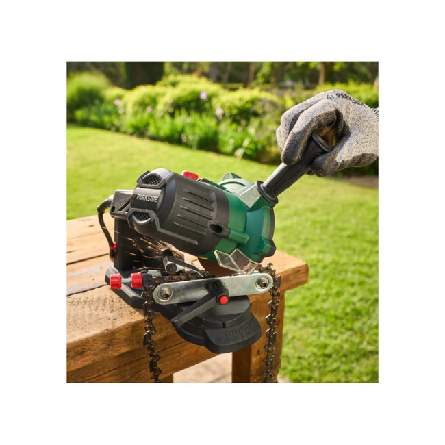 Станок для заточки всех видов цепей и пил Parkside 85 Вт, 5000 об/мин со LED подсветкой (PSG 85 C2)