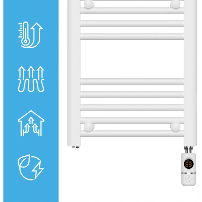 Полотенцесушитель электрический с термостатом Maltec 300Вт (Польша)