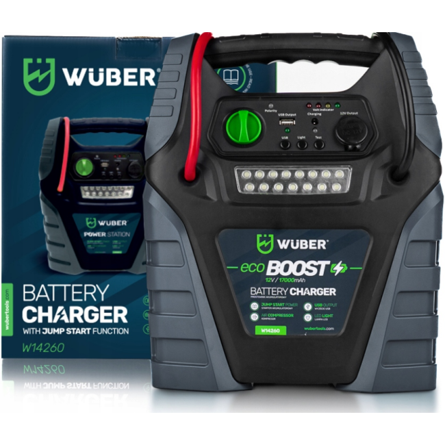 Пусковий пристрій (Бустер) з компресором 5в1 17Ач Wuber (Польща)