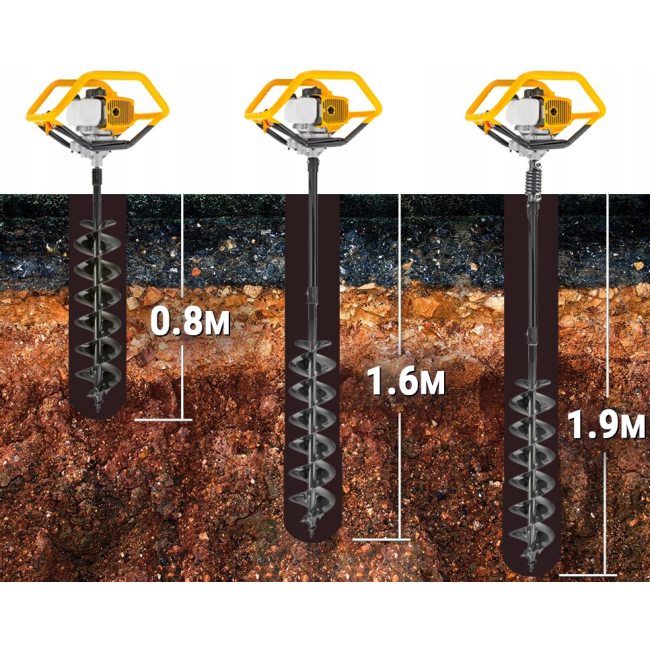 Мотобур бензиновий Majster Polska 6 к.с. (Польща)