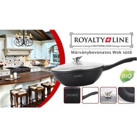 Мраморный вок с стеклянной крышкой Royalty Line RL-BW28M 2 28 см