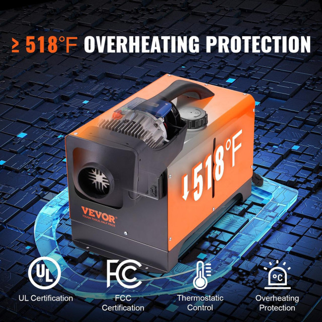 Автономний дизельний обігрівач Vevor 8кВт + Bluetooth (Німеччина)