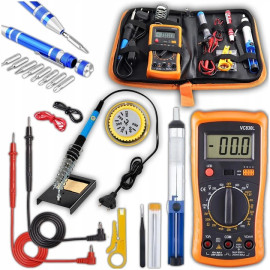 Електричний паяльник Mar-Pol XL Kit 80Вт 220-480°C і набір інструментів для пайки (M79345)