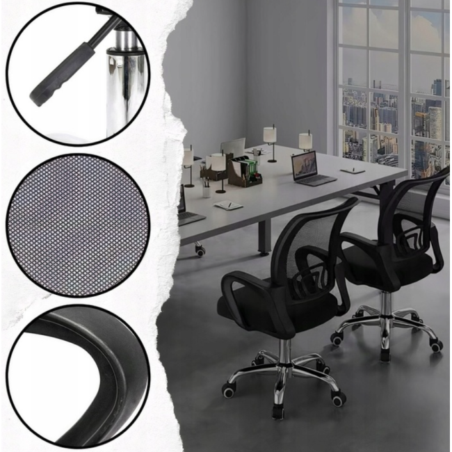 Офісне крісло Care Life Black Mesh