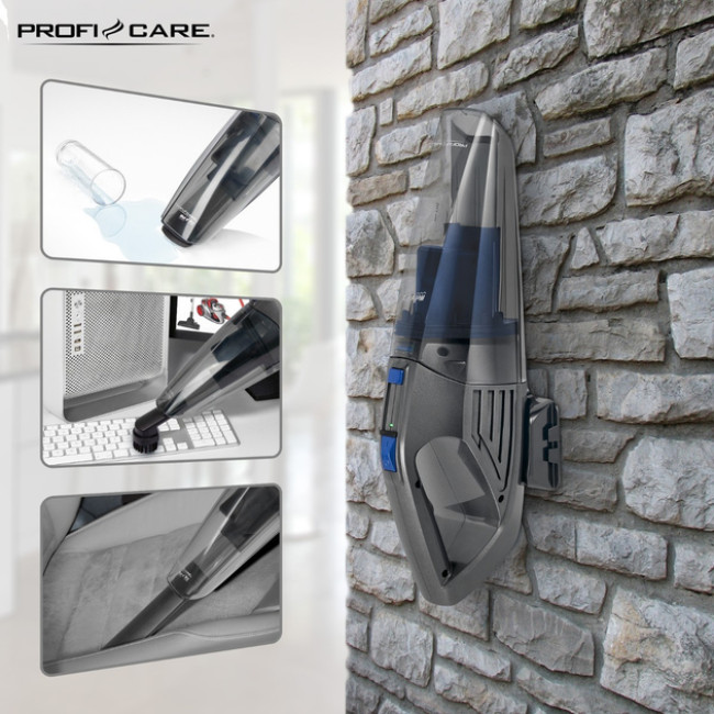 Пылесос аккумуляторный портативный ProfiCare PC-AKS 3034 влажная и сухая уборка крепления на стену