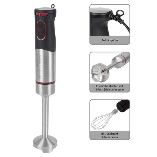 Блендер погружний ProfiCook 2в1 1000 Вт нержавіюча сталь (PC-SMS 1226)