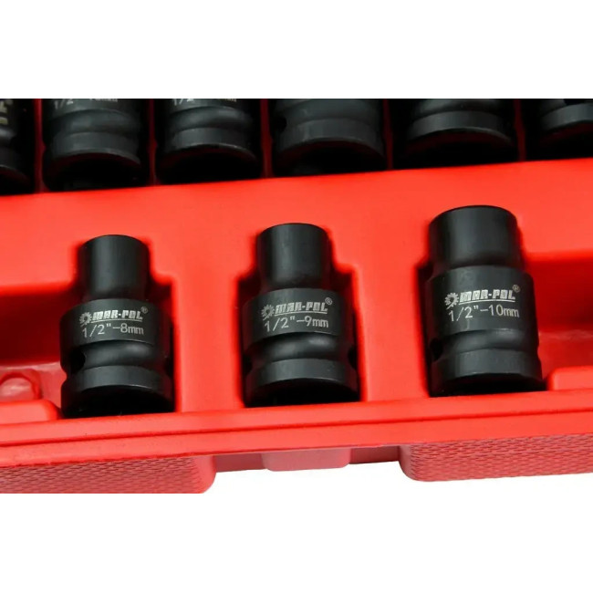 Набор ударных торцевых головок 1/2" 8-32 мм 35 шт Mar-Pol M58275